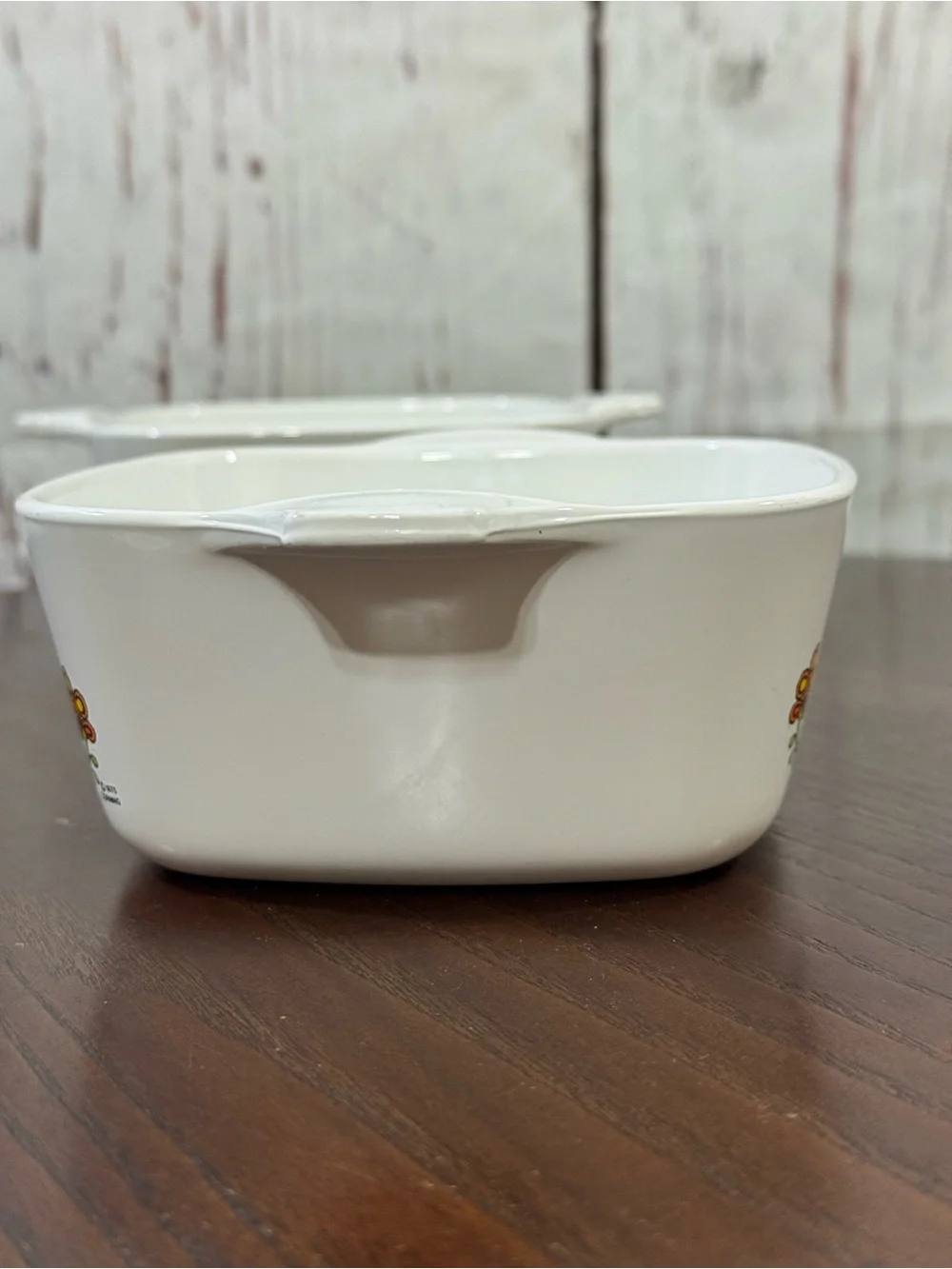 CORNINGWARE Vintage Ceramics Casserole Dish with Blue Bird Floral Motif (Pair)